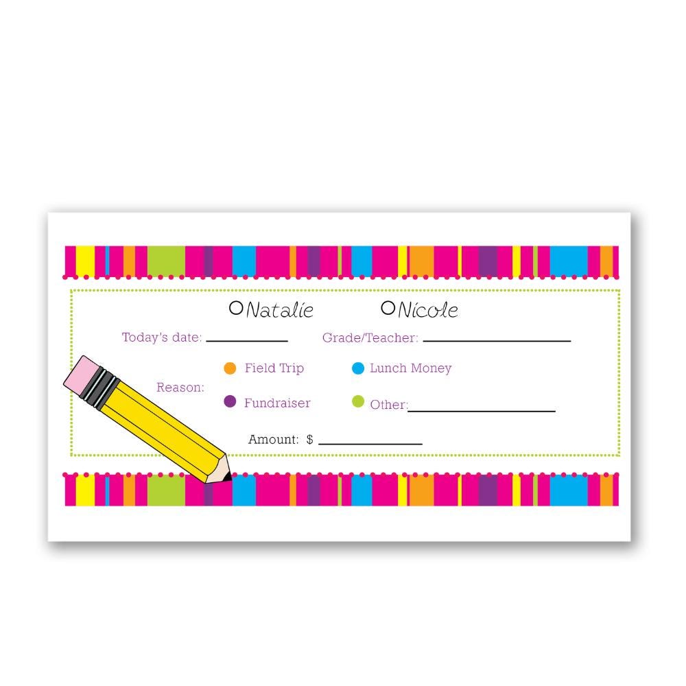 School Money Envelopes - Striped