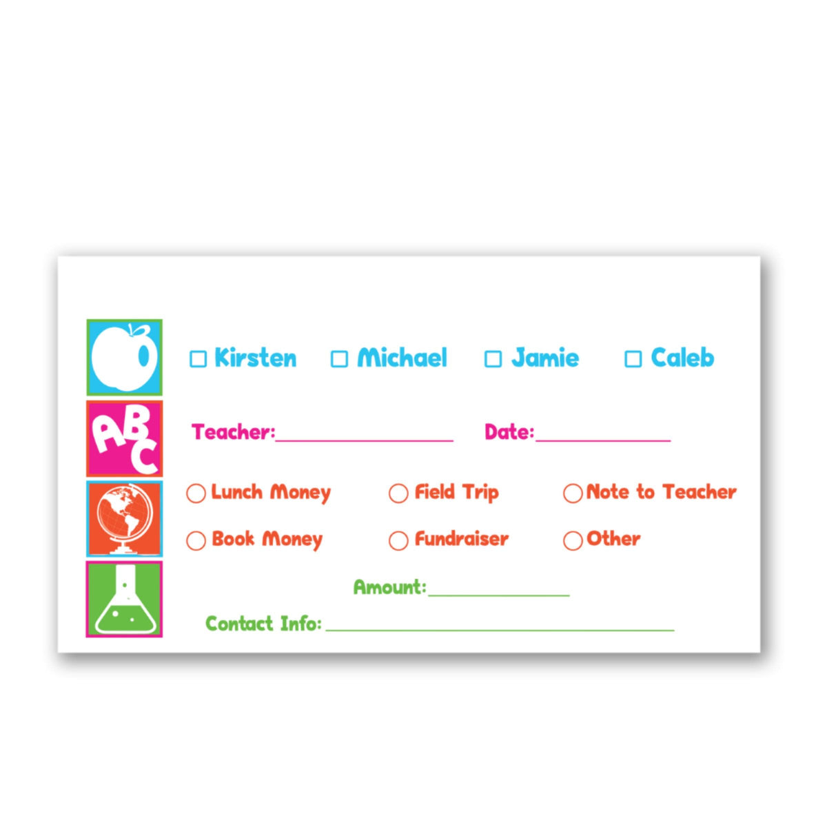 School Money Envelopes - Classic