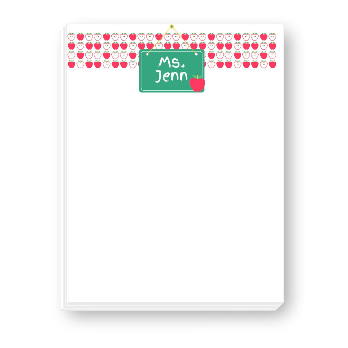 Teacher Large Notepad - Apple