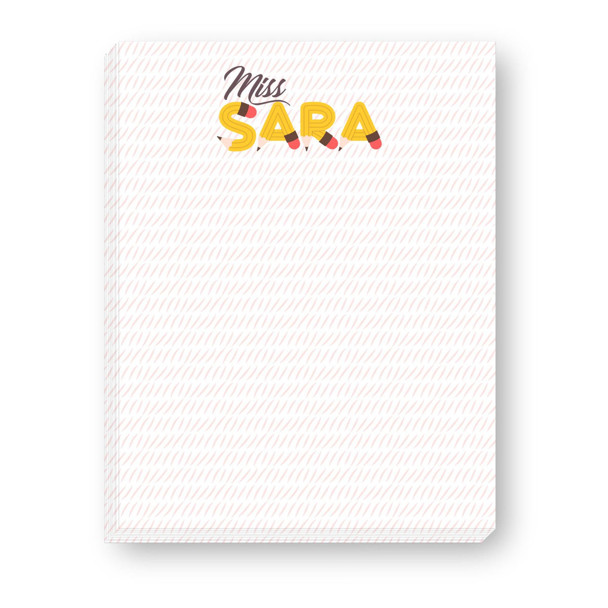 Teacher Large Notepad - Curly Pencil