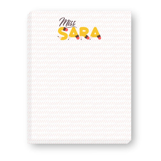 Teacher Large Notepad - Curly Pencil