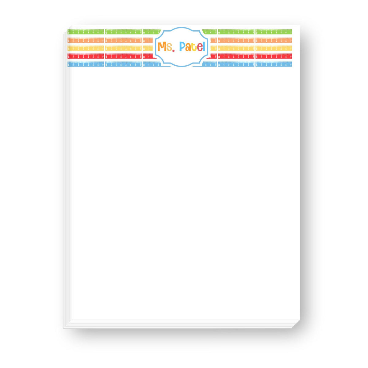 Teacher Large Notepad - Bright Rulers