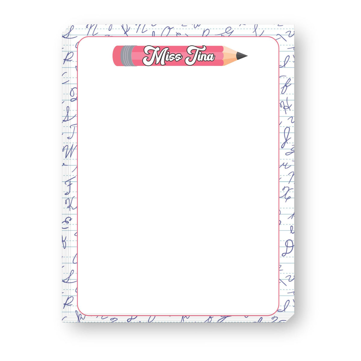 Teacher Large Notepad - Red Pencil