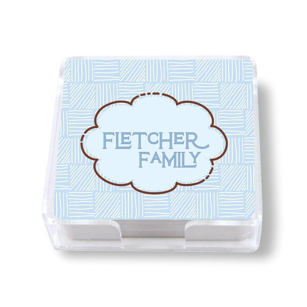 Family Name Coasters - example Fletcher