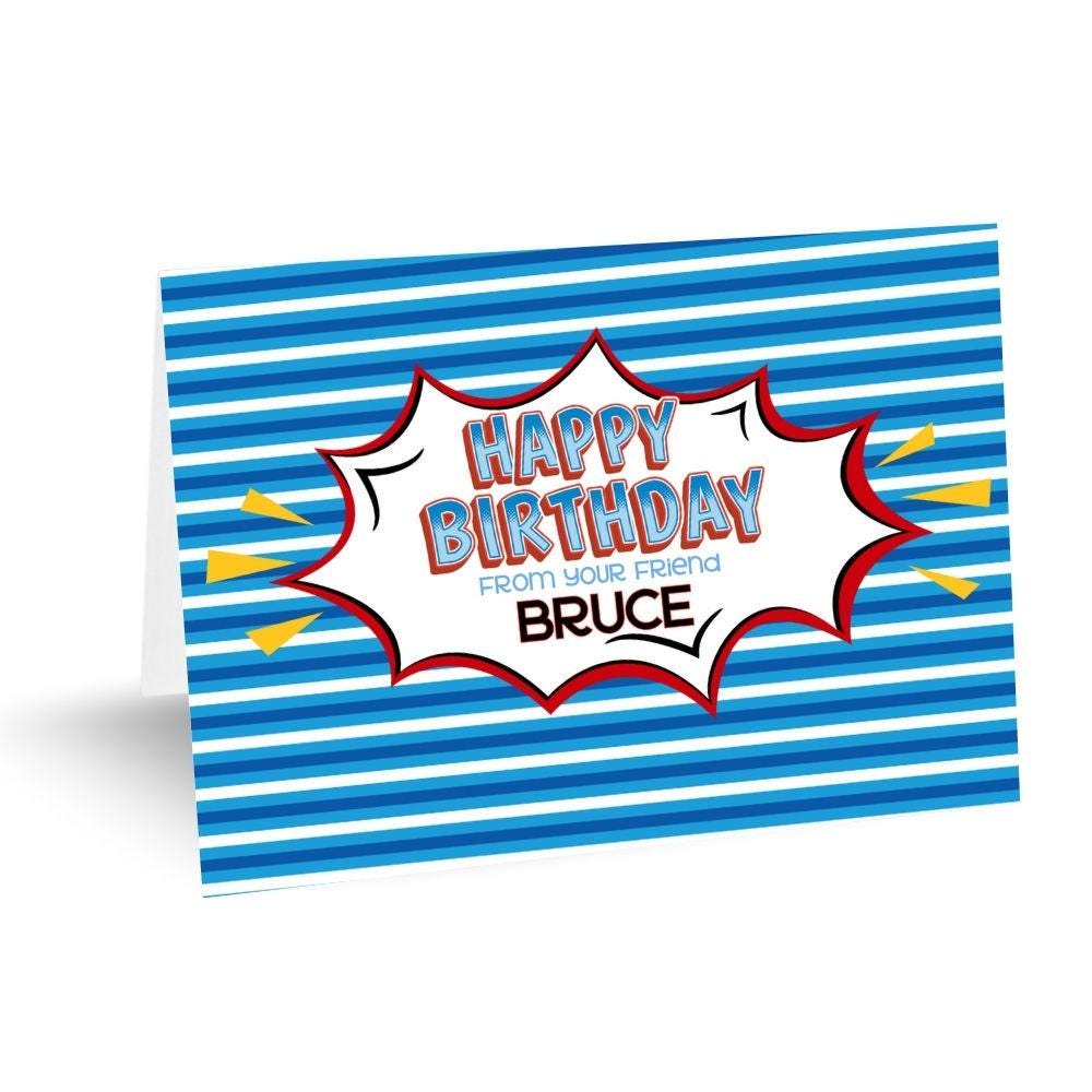 Birthday Notecards with Envelopes - example Bruce